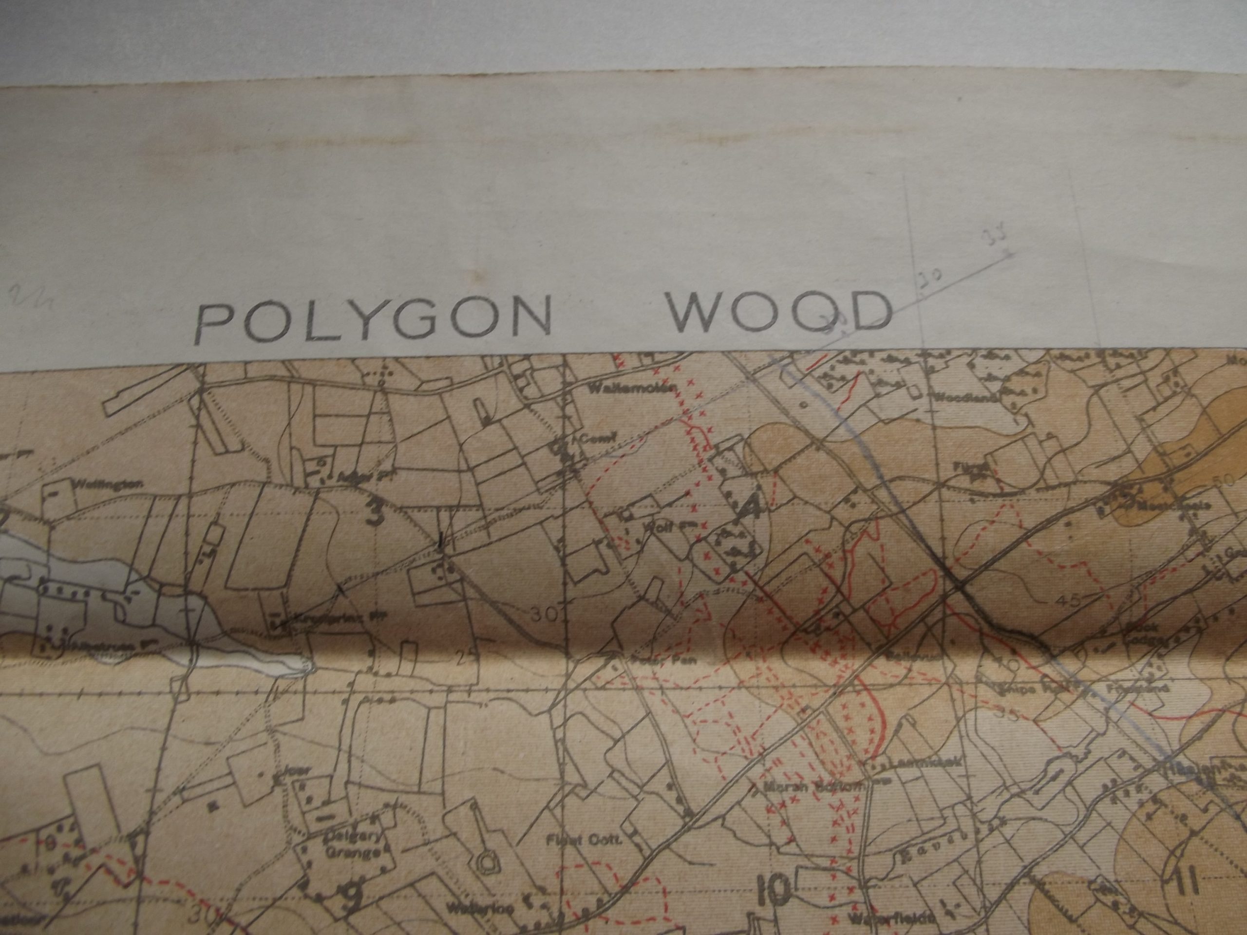 WW1 TRENCH MAP POLYGON WOOD DATED 9/9/17