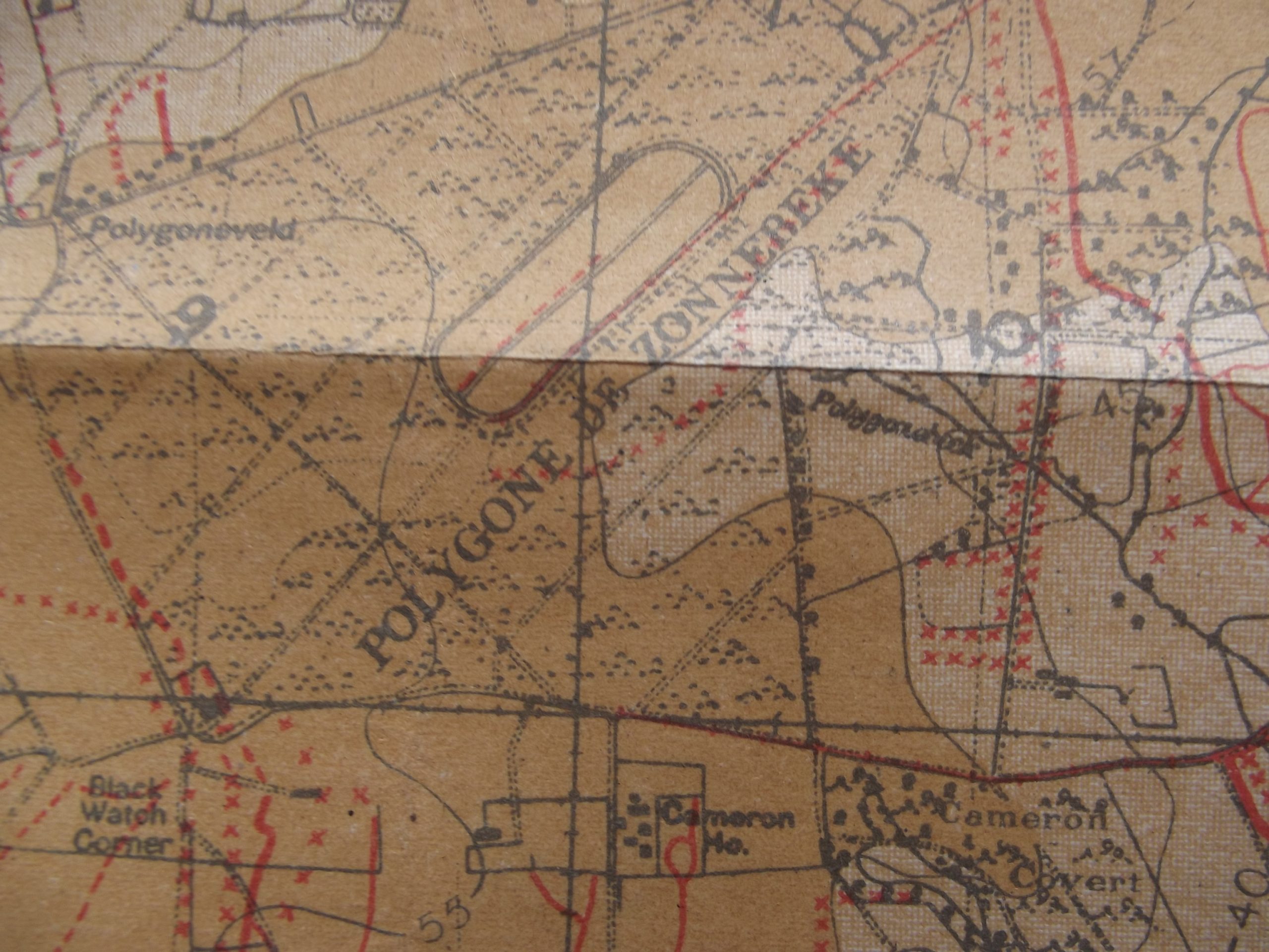 WW1 TRENCH MAP POLYGON WOOD DATED 9/9/17