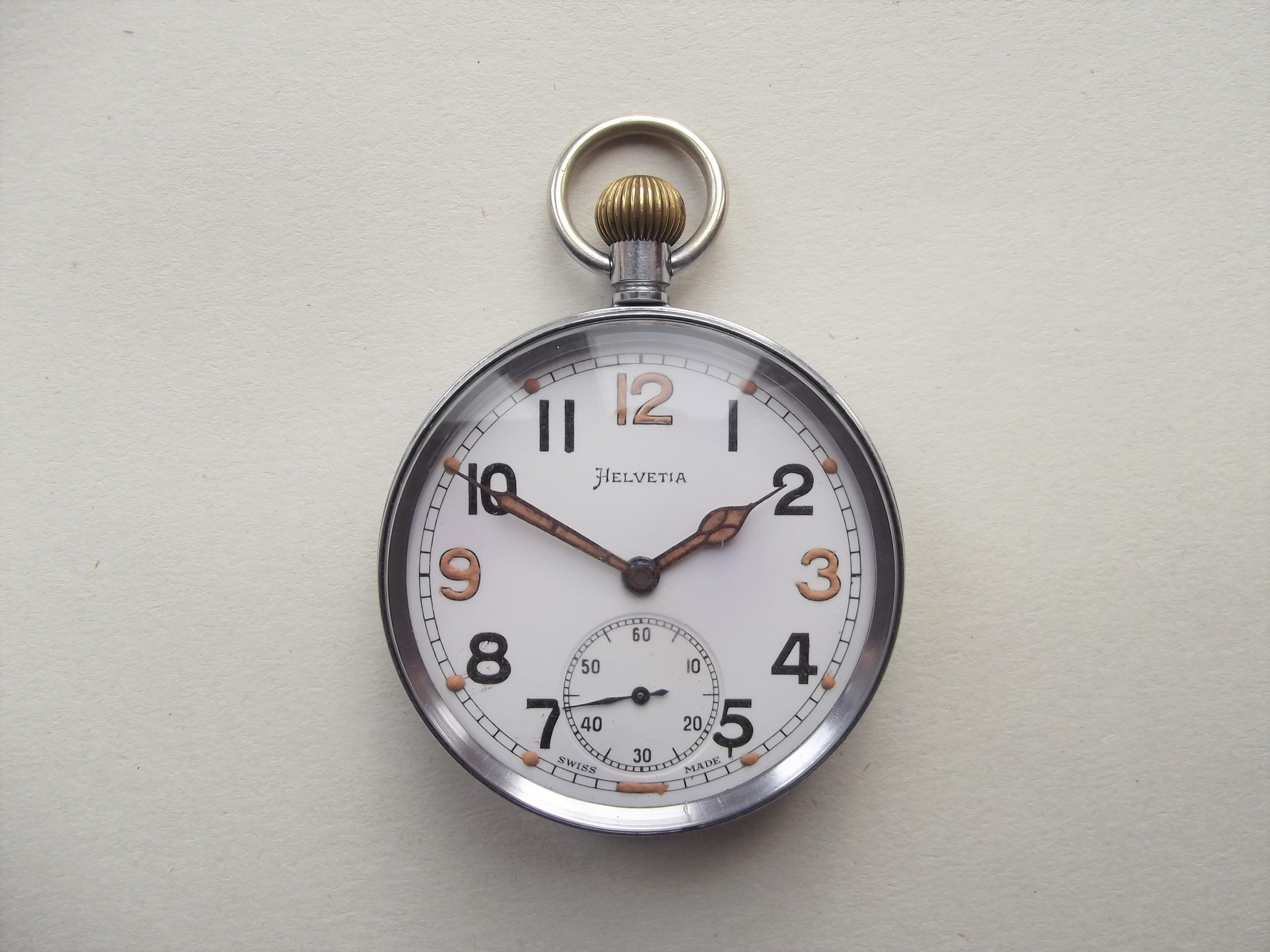 WW2 G.S.T.P BRITISH MILITARY HELVETIA POCKET WATCH