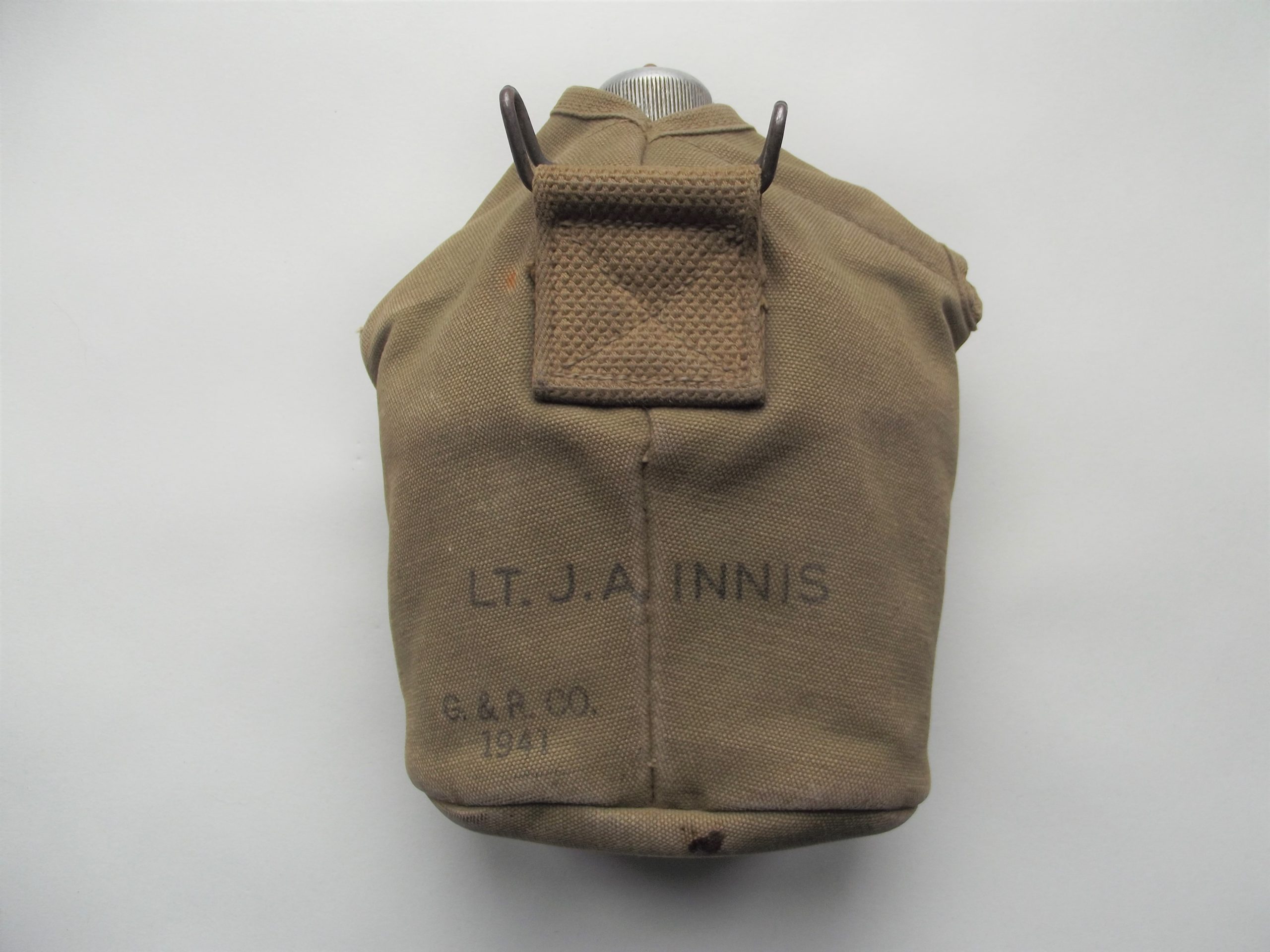 WW2 AMERICAN WEBBING CANTEEN COVER DATED 1941 & CANTEEN DATED 18