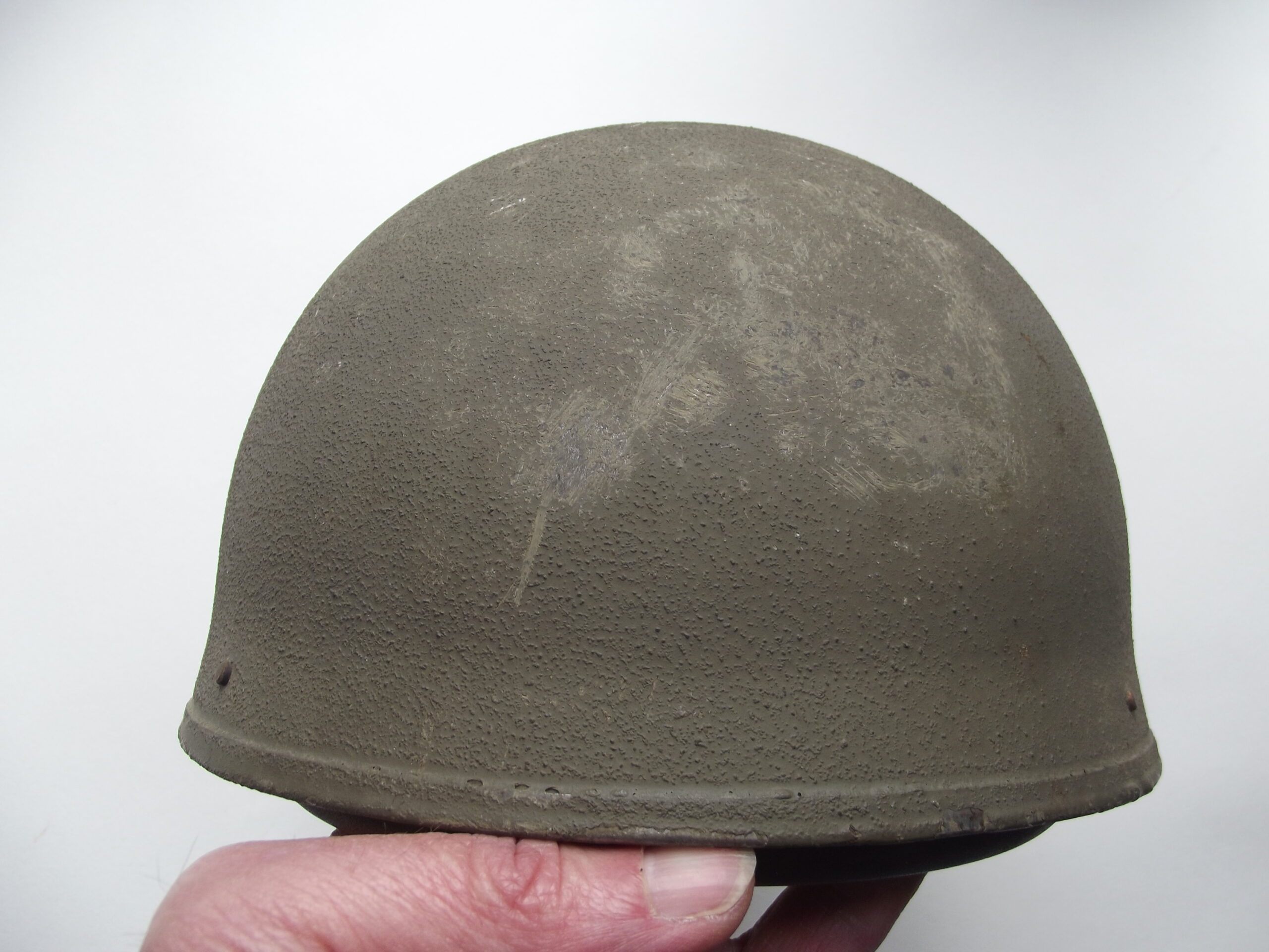 WW2 BRITISH ARMY DESPATCH RIDERS STEEL HELMET DATED 1944