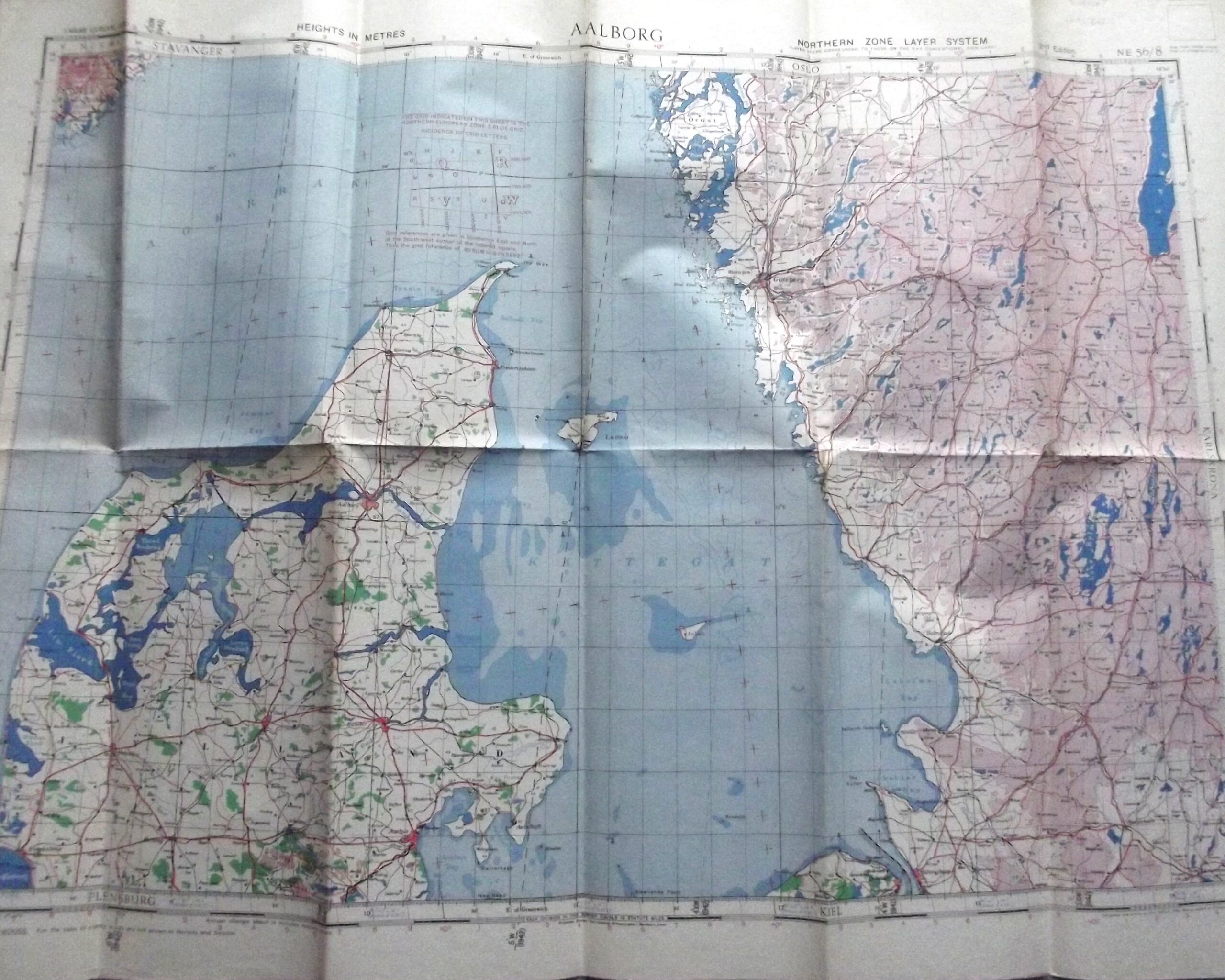 WW2 R.A.F/ARMY AIR MAP AALBORG DATED 1944