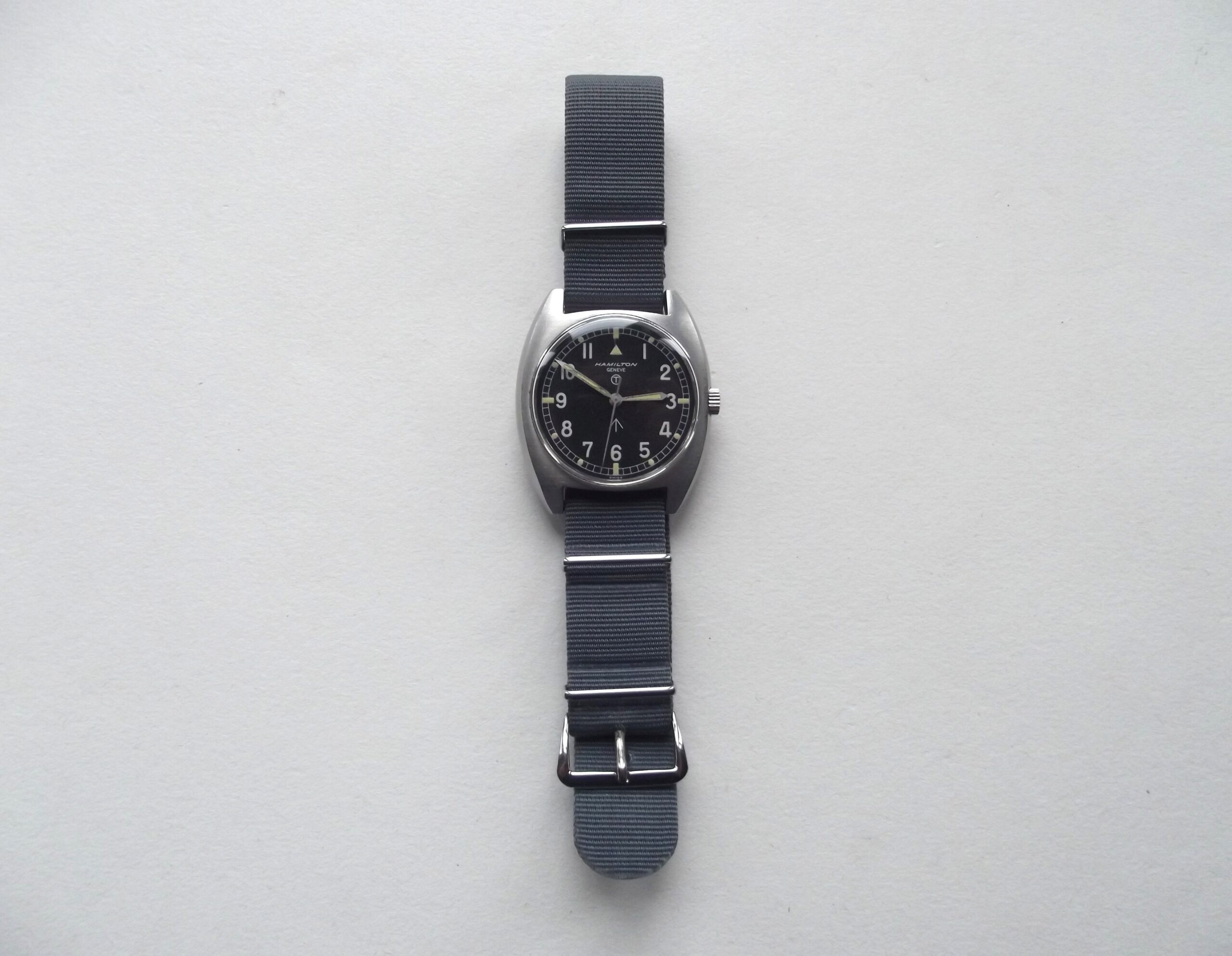 HAMILTON GENEVE R.A.F ISSUED WRISTWATCH DATED 1974