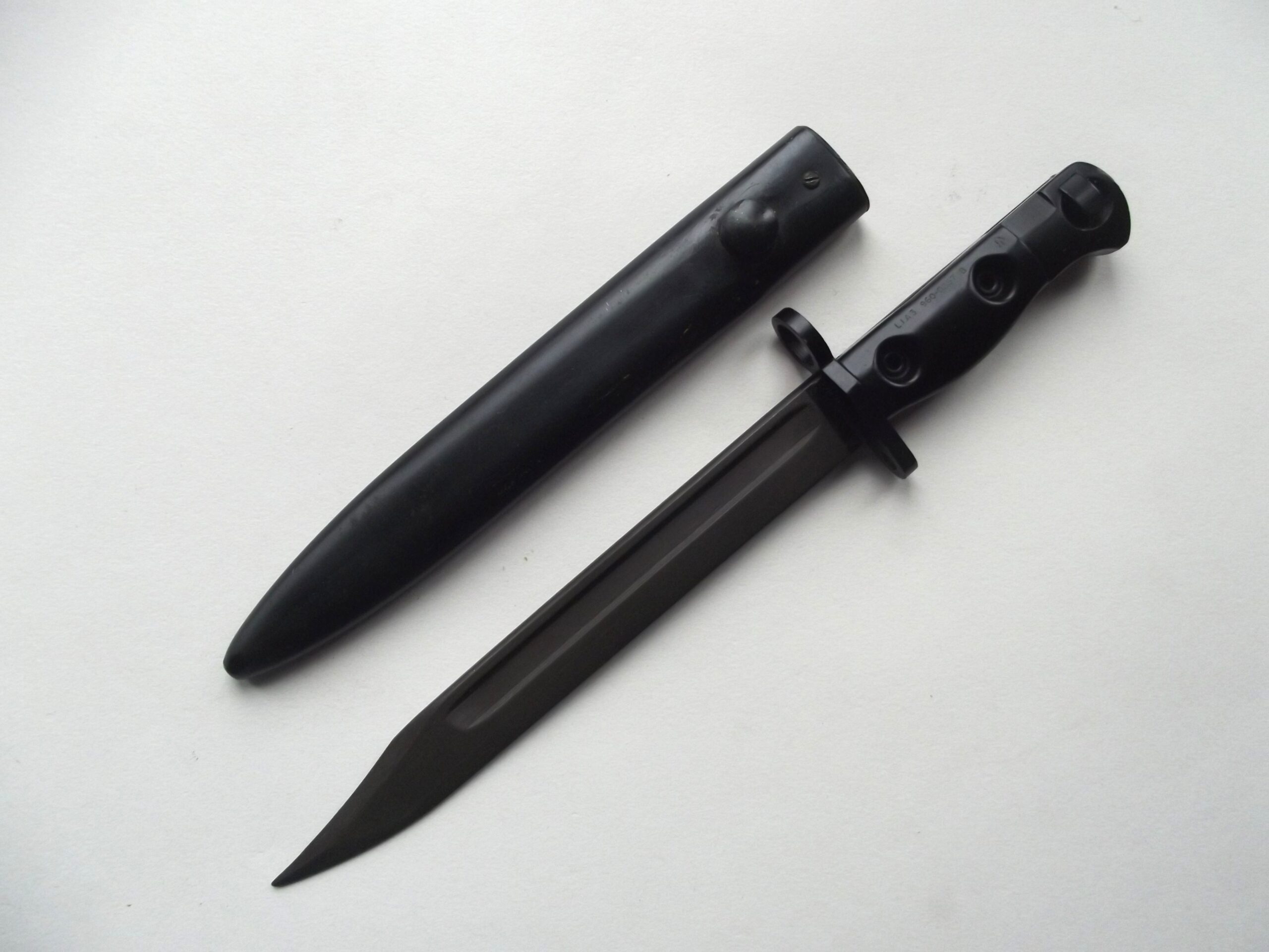BRITISH ARMY SLR L1 A3 BAYONET & SCABBARD DATED 1960