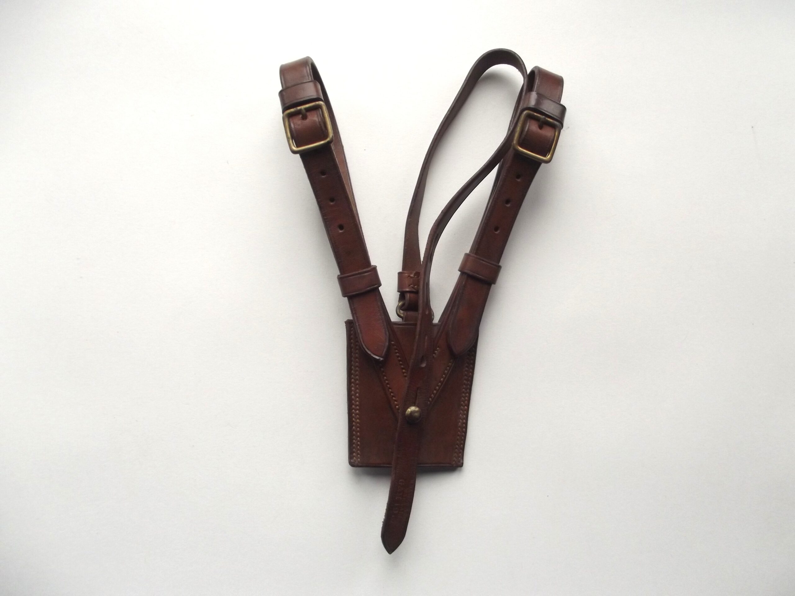 WW1 OFFICERS LEATHER SWORD FROG & STAY DATED 1917