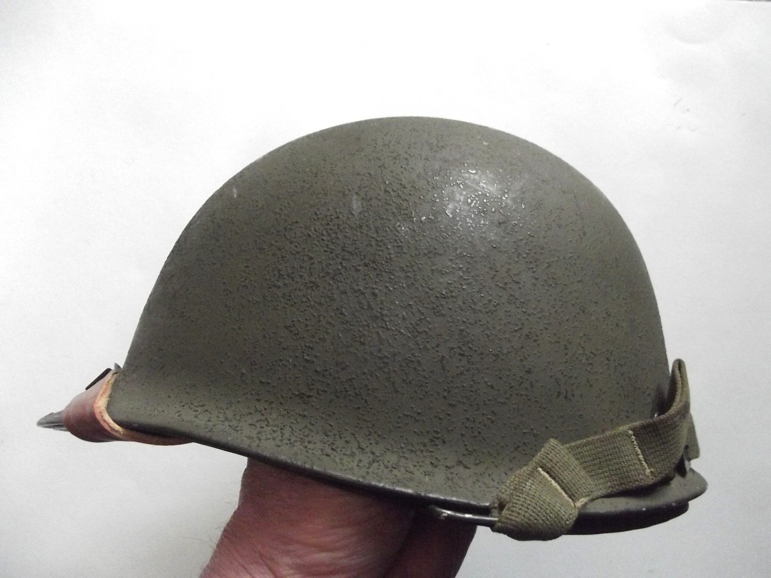 WW2 AMERICAN M1 STEEL HELMET SCHLUETER  REAR SEAM & LINER FIRESTONE
