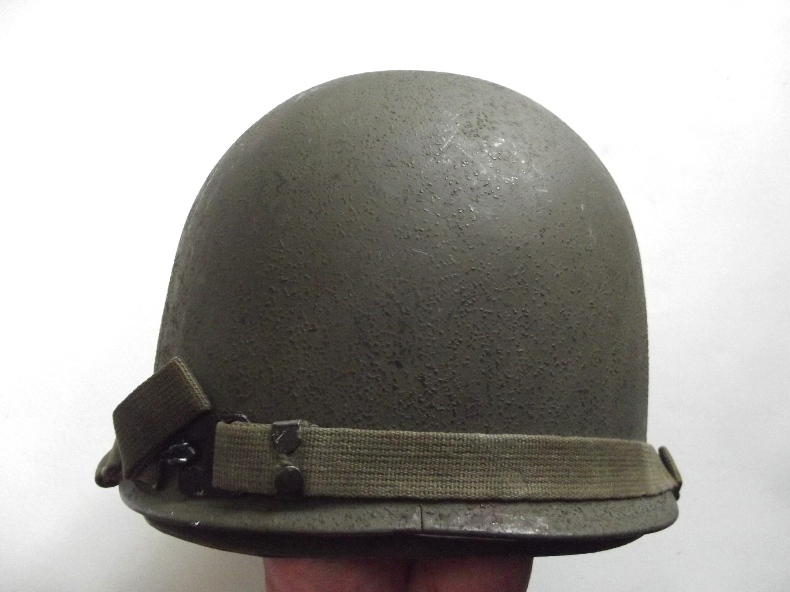 WW2 AMERICAN M1 STEEL HELMET SCHLUETER REAR SEAM & LINER FIRESTONE