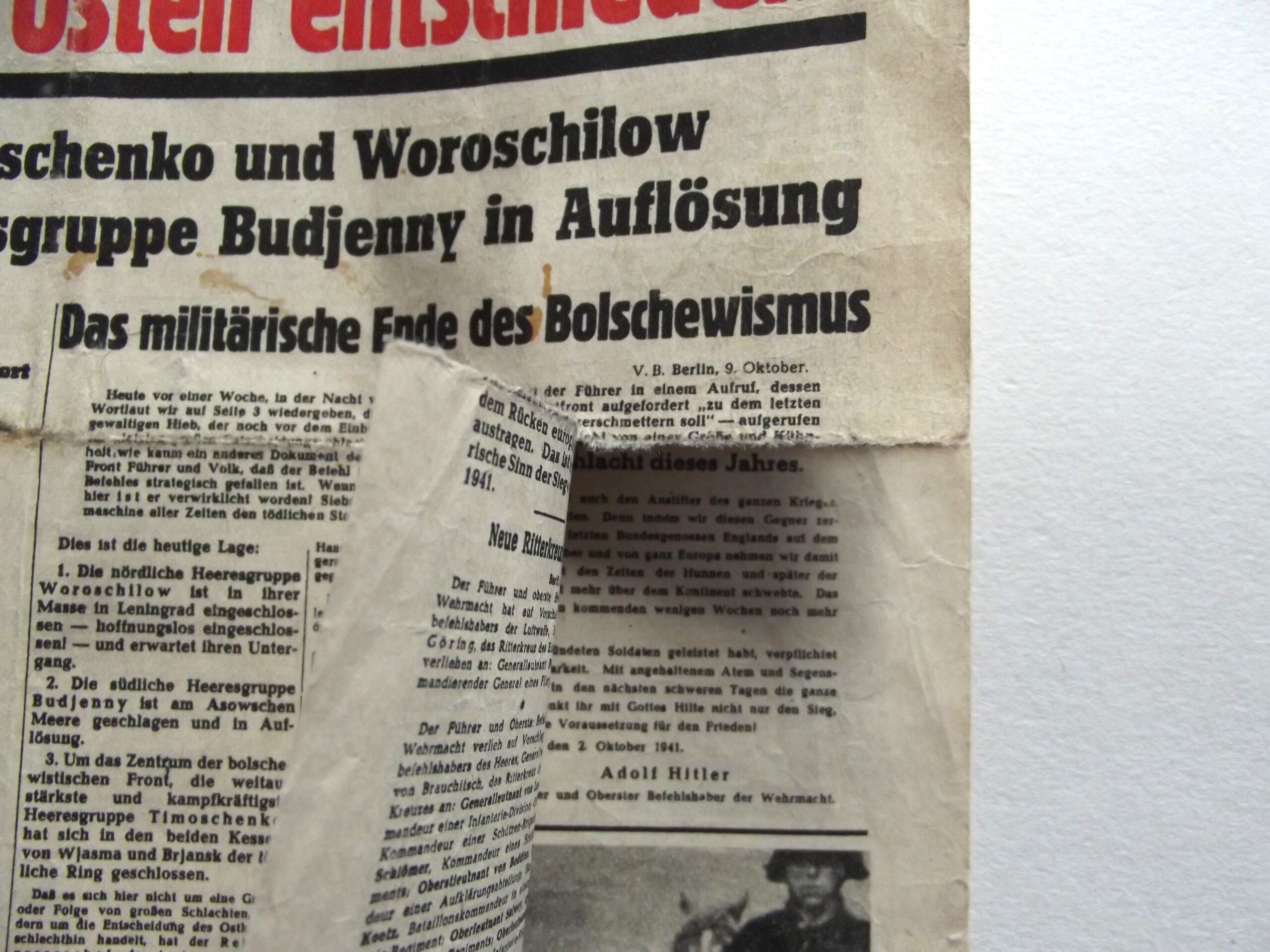 WW2 R.A.F AERIAL PRPAGANDA DROP LEAFLET DATED 1941
