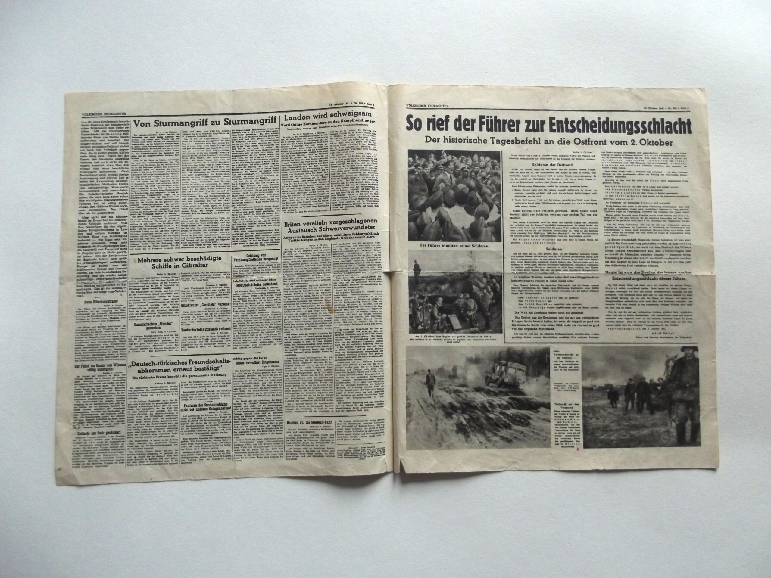 WW2 R.A.F AERIAL PRPAGANDA DROP LEAFLET DATED 1941
