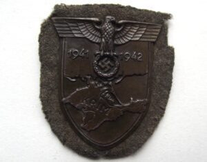 WW2 GERMAN KRIM SHIELD & BACKING CLOTH