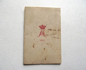 WW1 PRINCESS MARY CHRISTMAS CARD DATED 1915