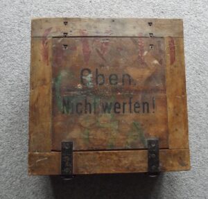 WW2 GERMAN AMMUNITION WOODEN CRATE DATED 1938