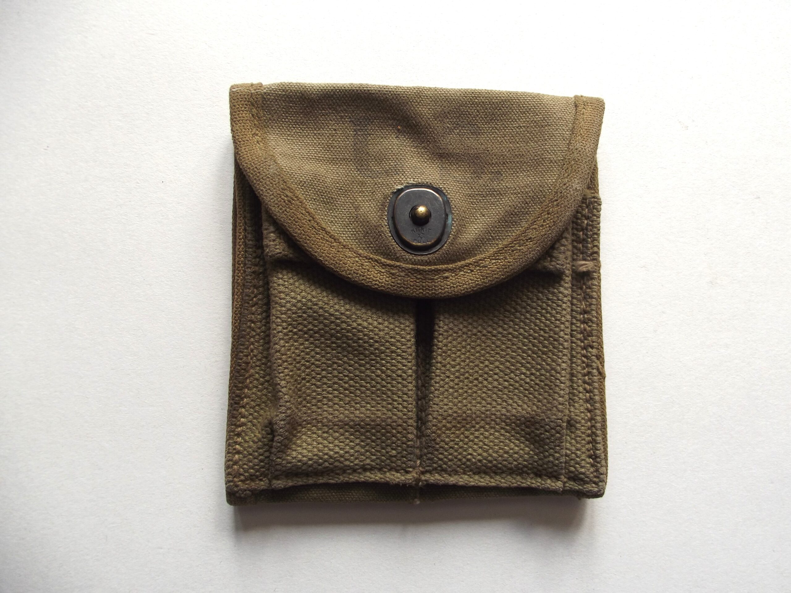 WW2 AMERICAN M1 CARBINE DOUBLE MAG WEBBING POUCH DATED 1943