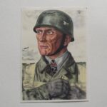 WW2 GERMAN WOLFGANG WILRICH POSTCARD COLONEL BRAUER FALLSCHIRMJAGER
