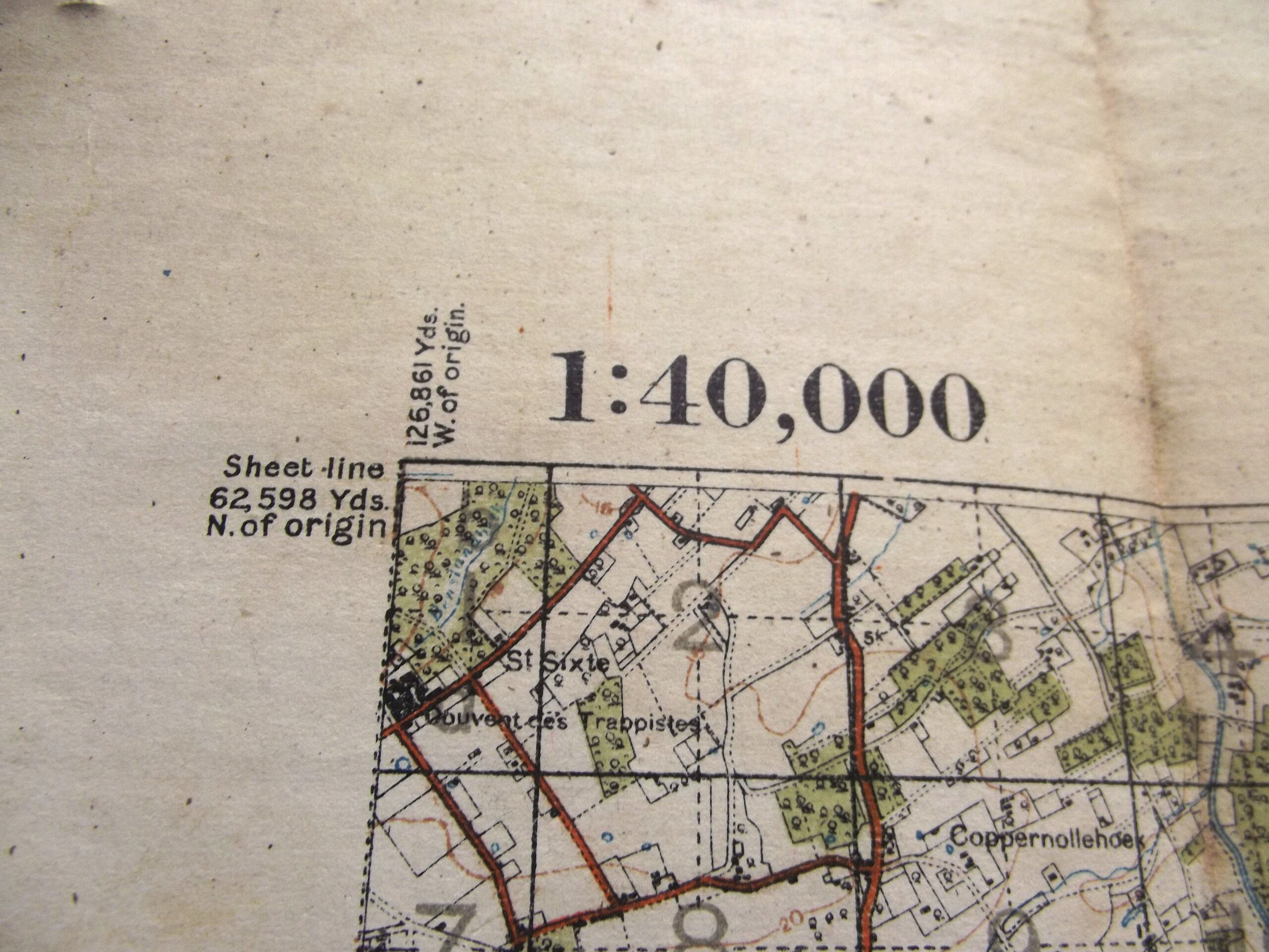 WW1 CLOTH BACKED MAP OF BELGIUM & FRANCE SHEET 28 EDITION 3 DATED 1916