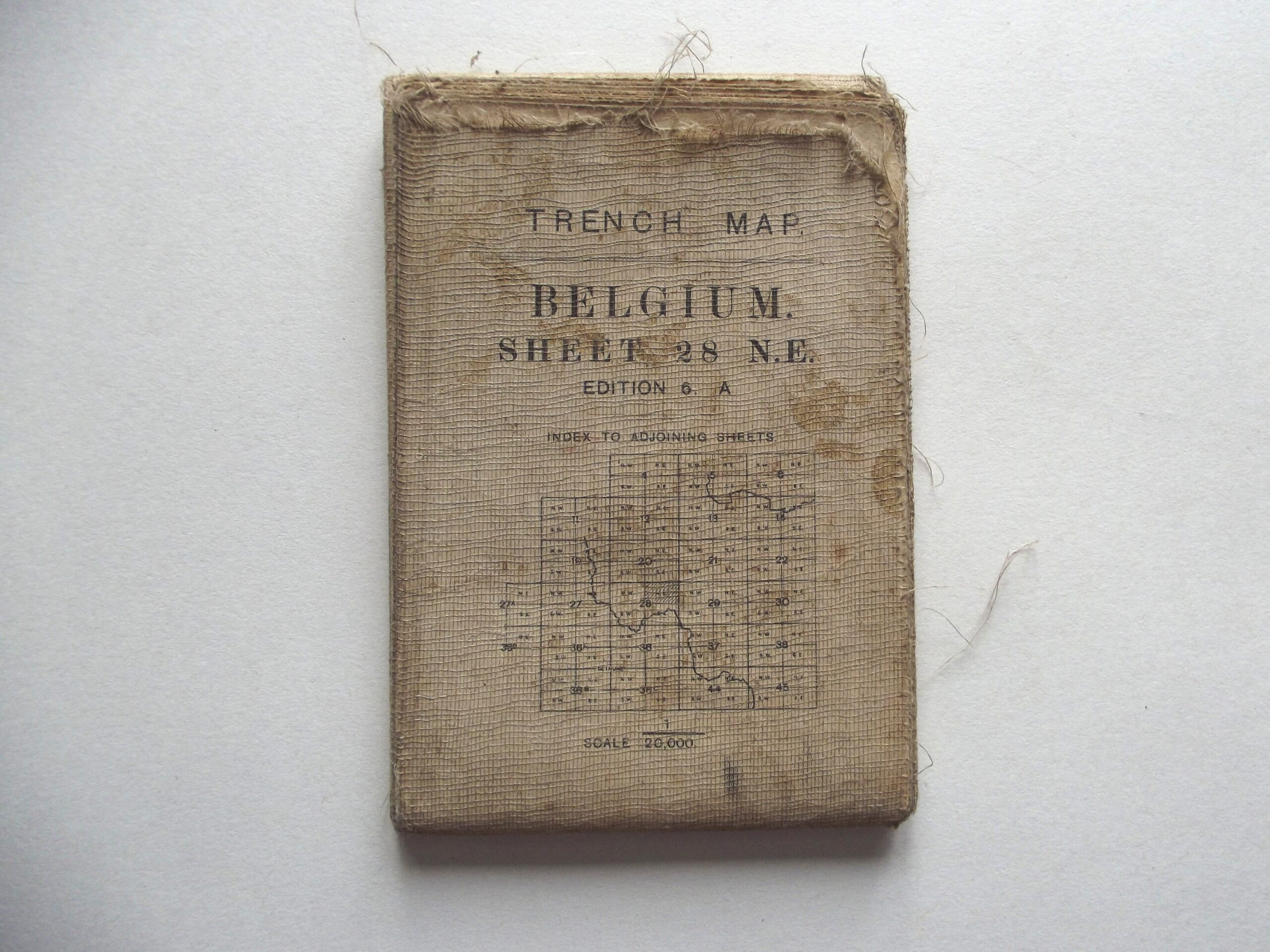 WW1 CLOTH BACKED TRENCH MAP OF BELGIUM SHEET 28 N.E EDITION 6A DATED JULY 1917