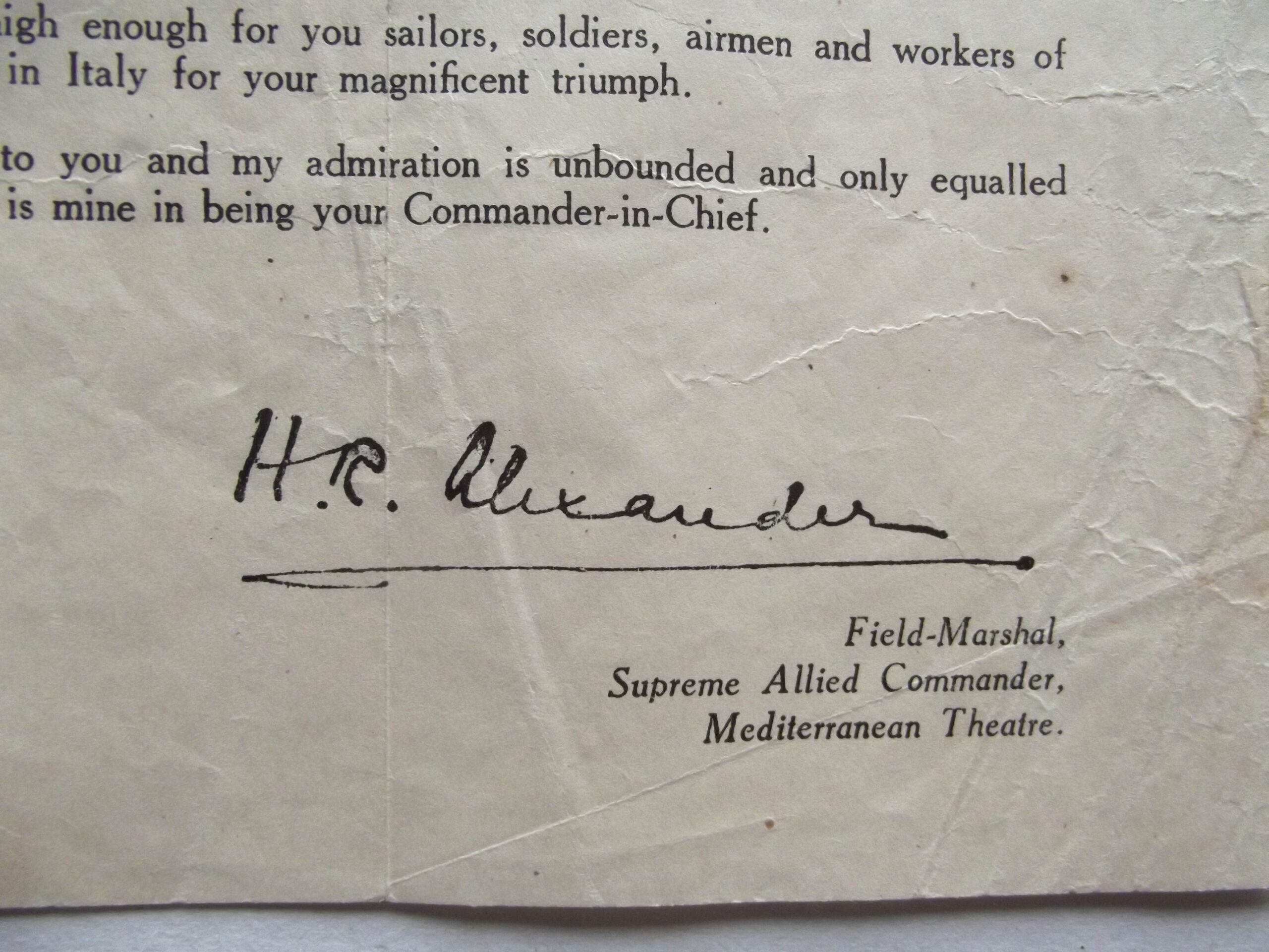 WW2 MAY 1945 ALLIED FORCES HQ SPECIAL ORDER OF THE DAY LEAFLET