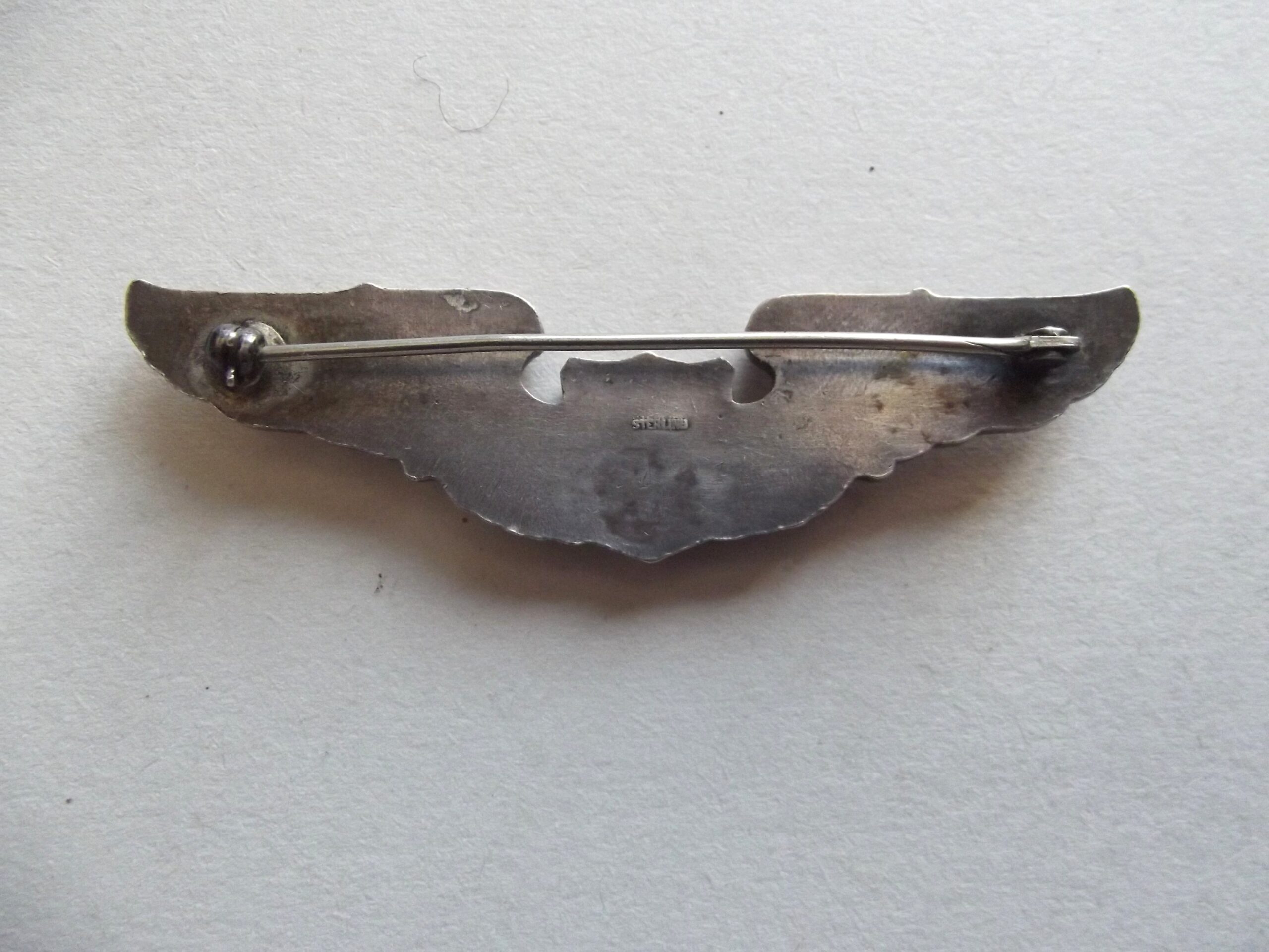 WW2 AMERICAN U.S.A.A.F PILOTS STERLING SILVER WING BADGE