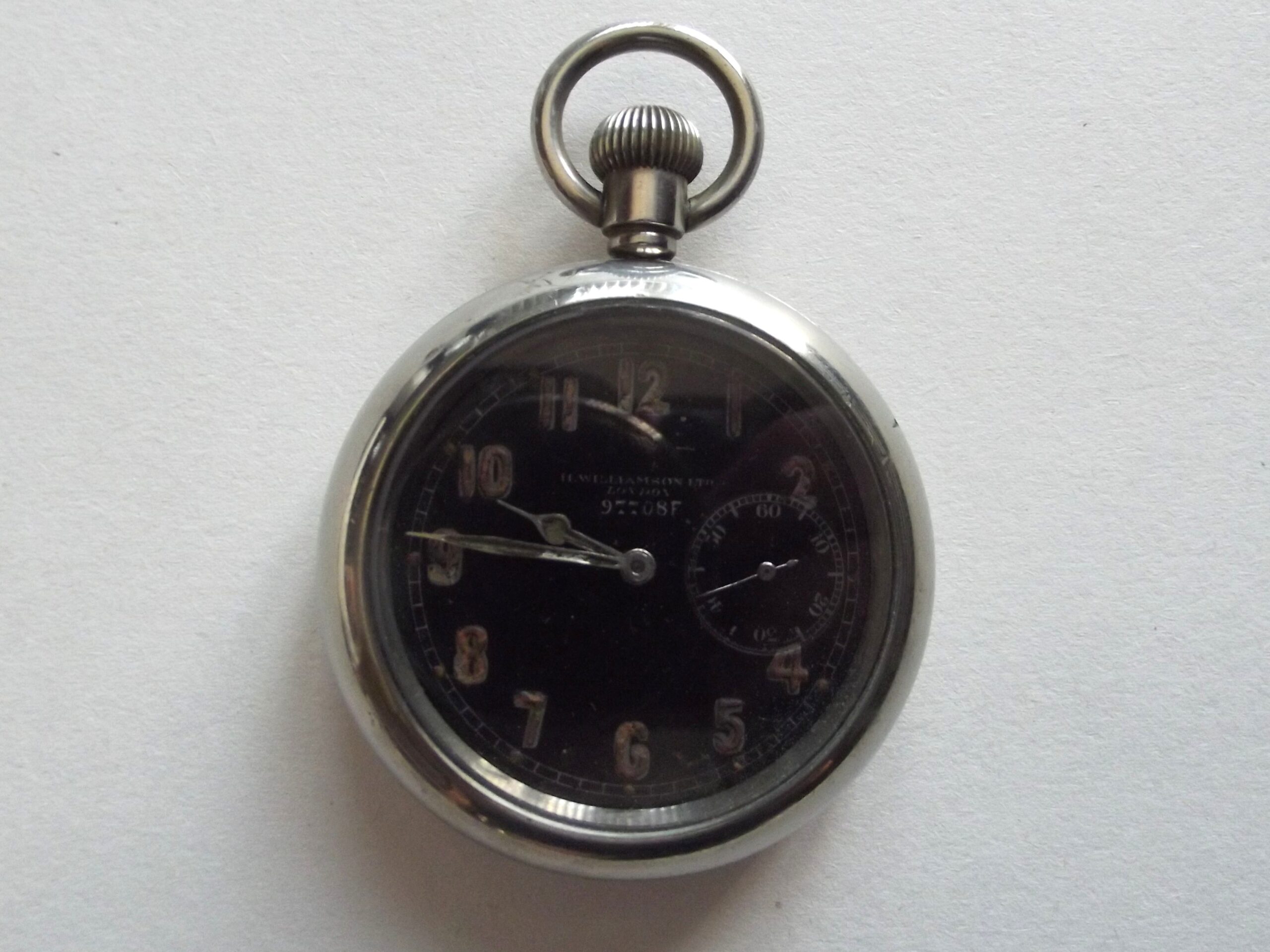 WW1 BRITISH ARMY H WILLIAMSON LTD MILITARY POCKETWATCH C1914
