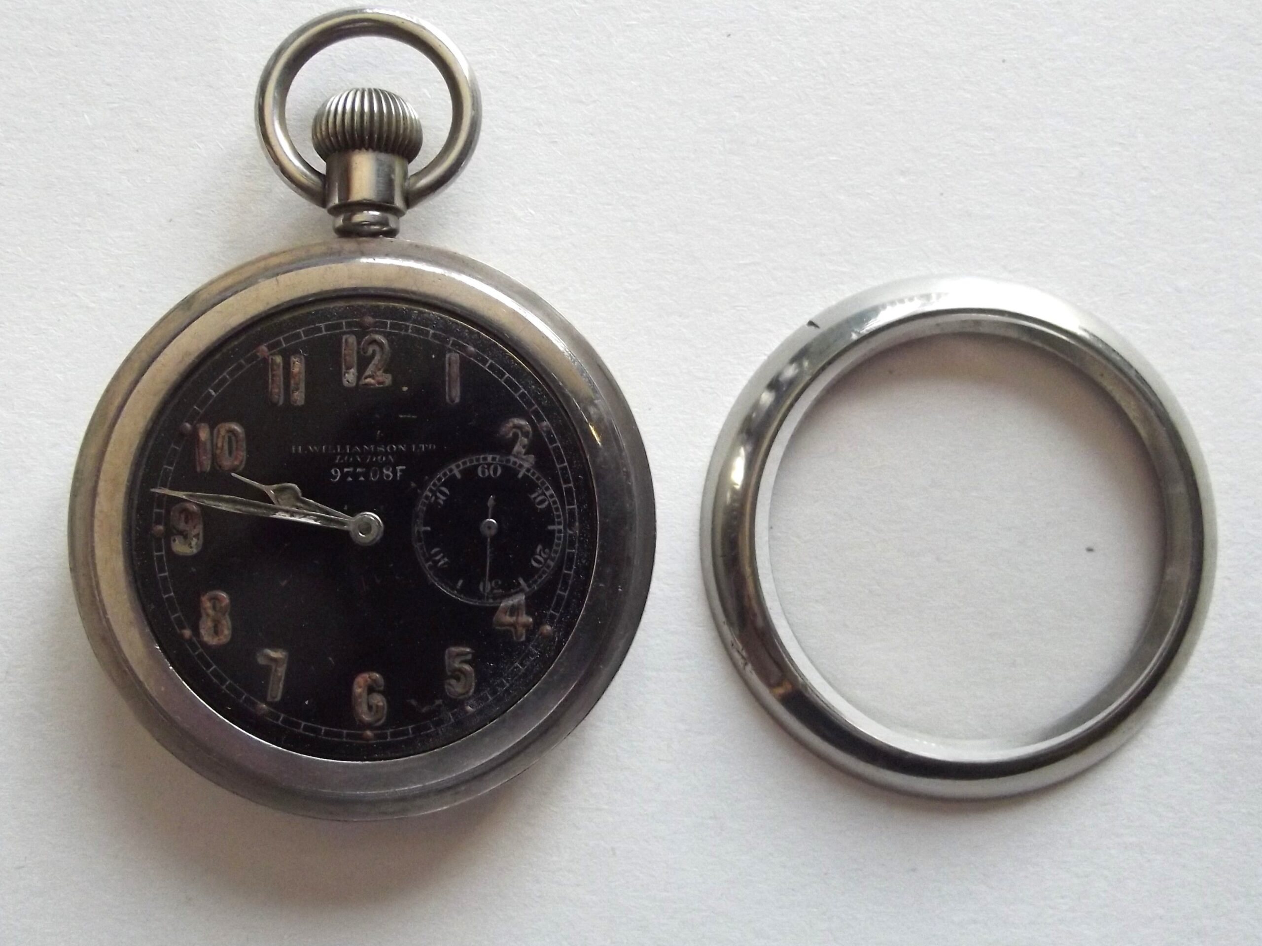 WW1 BRITISH ARMY H WILLIAMSON LTD MILITARY POCKETWATCH C1914