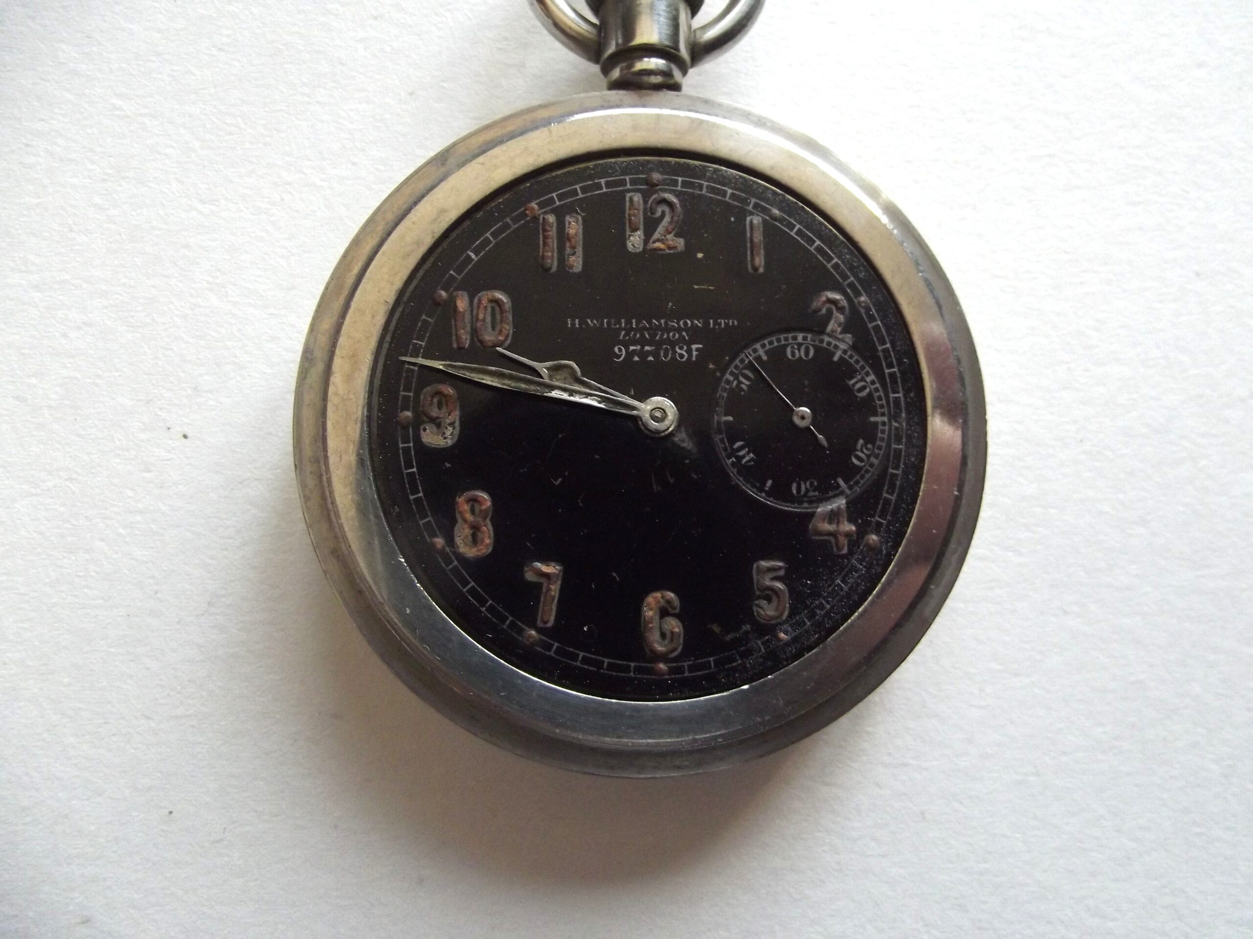 WW1 BRITISH ARMY H WILLIAMSON LTD MILITARY POCKETWATCH C1914