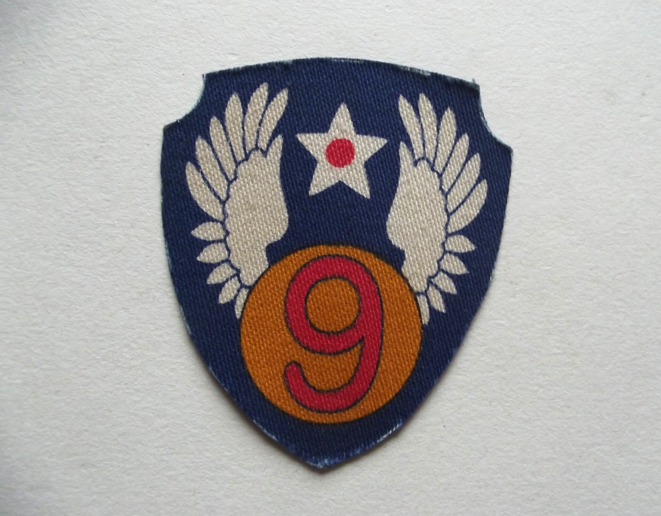 WW2 BRITISH MADE PRINTED 9TH U.S.A.A.F PATCH