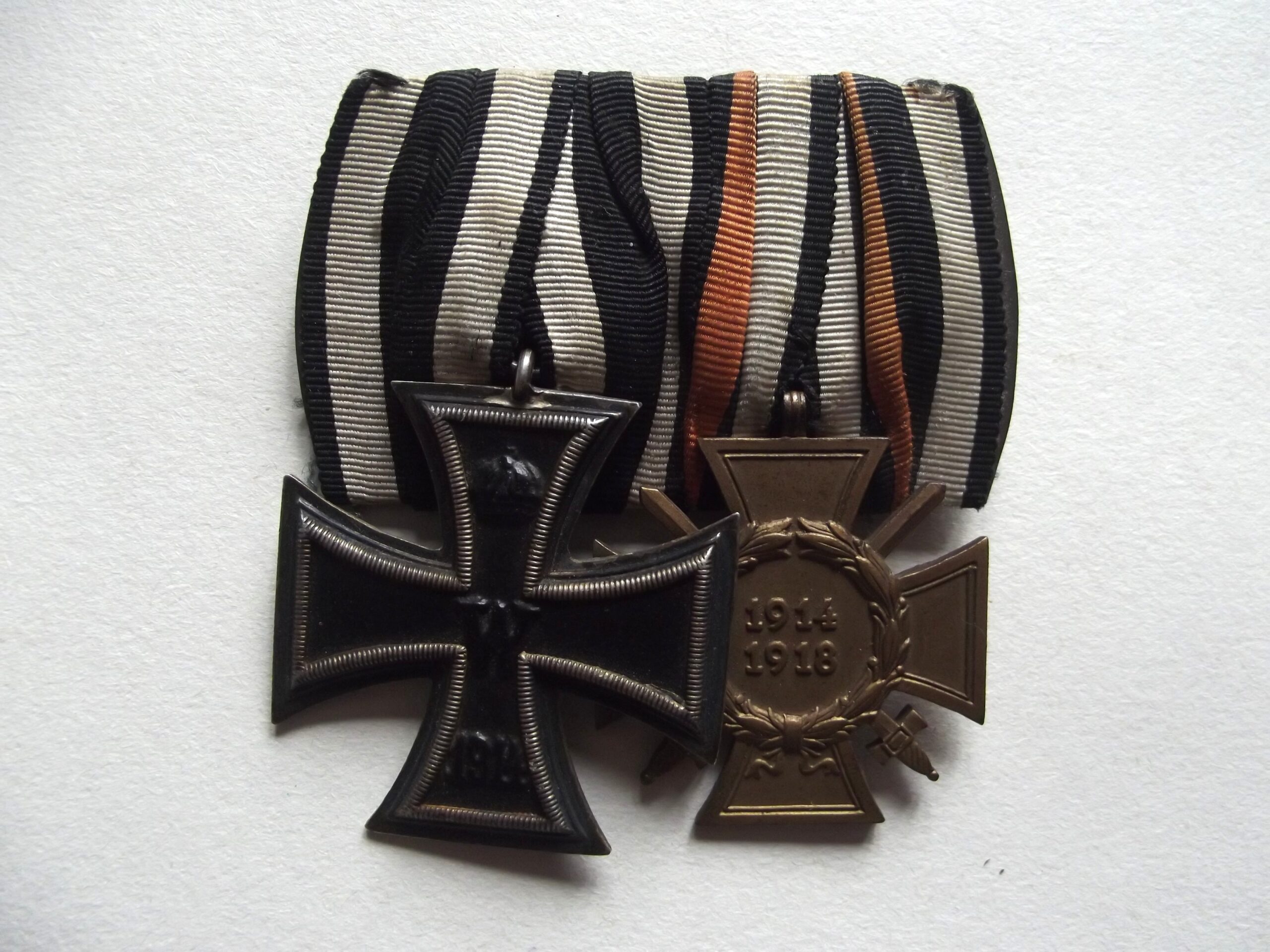 WW1 IMPERIAL GERMAN COURT MOUNTED IRON CROSS EK2 & HINDENBURG CROSS