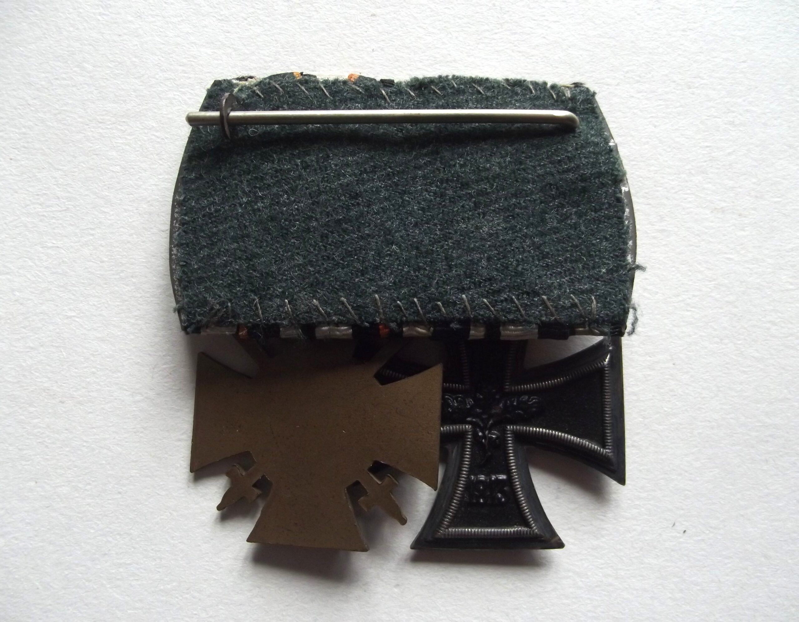 WW1 IMPERIAL GERMAN COURT MOUNTED IRON CROSS EK2 & HINDENBURG CROSS