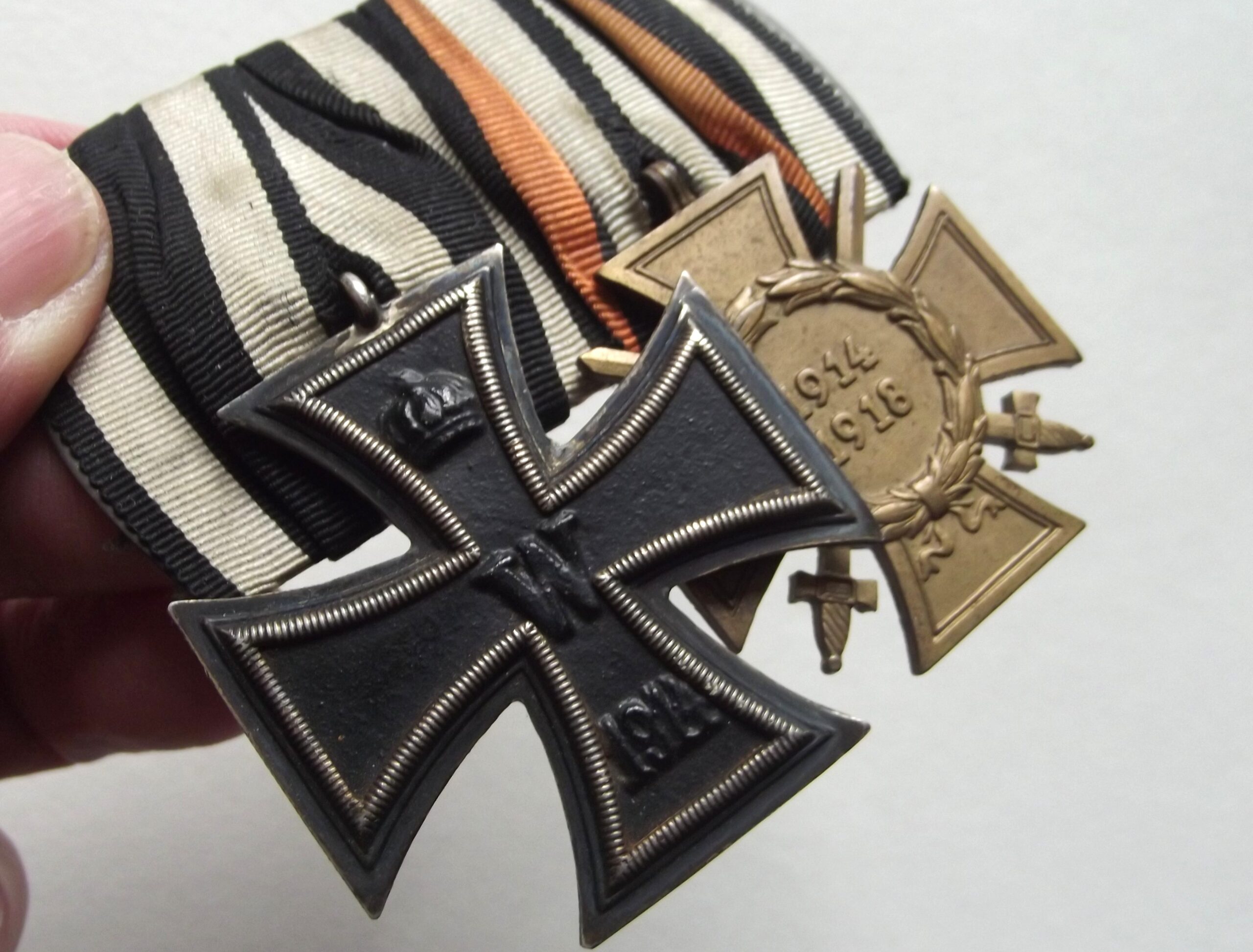 WW1 IMPERIAL GERMAN COURT MOUNTED IRON CROSS EK2 & HINDENBURG CROSS