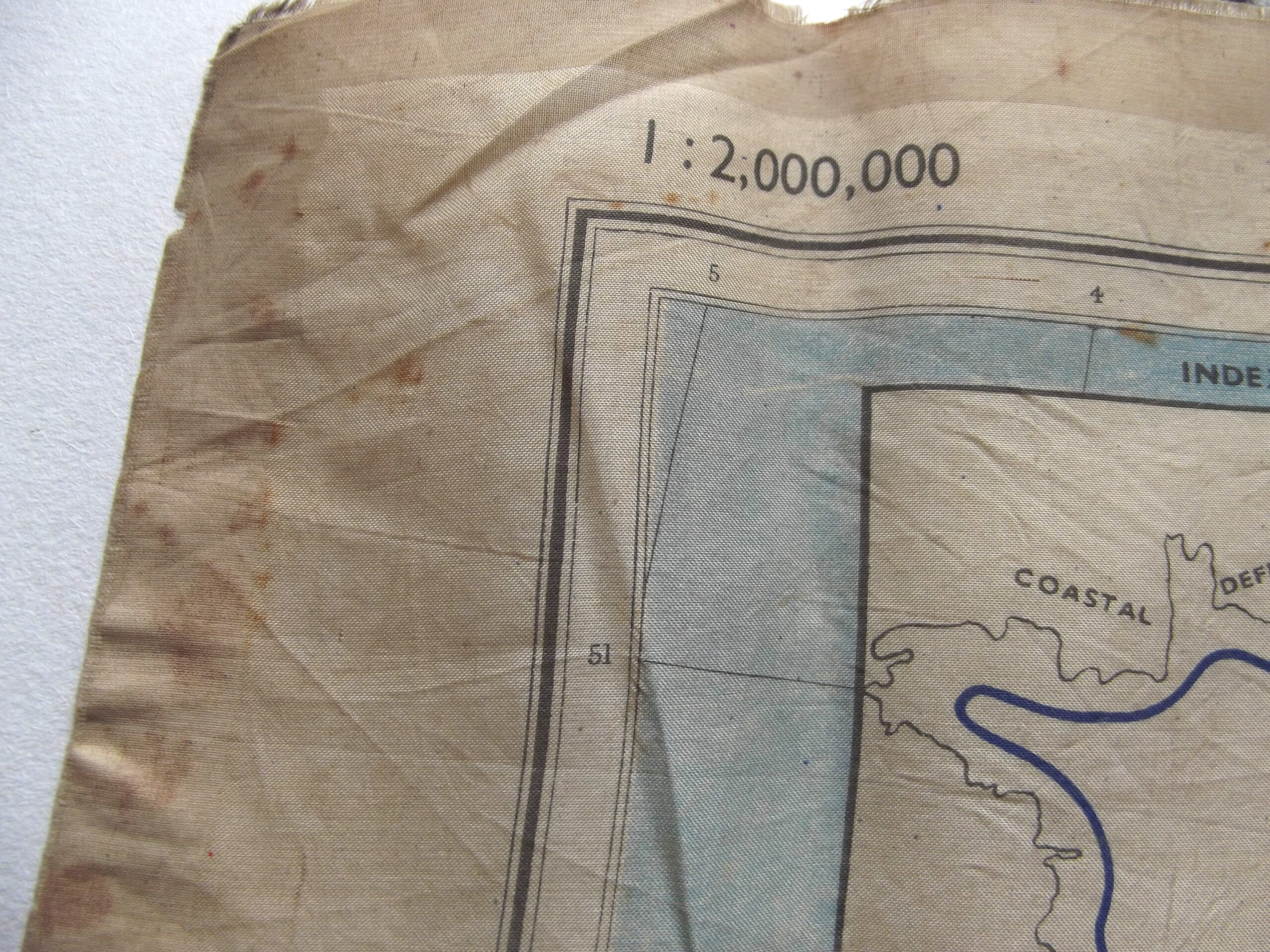 WW2 R.A.F , S.O.E , SPECIAL FORCES SILK ESCAPE MAP MARCH 1944