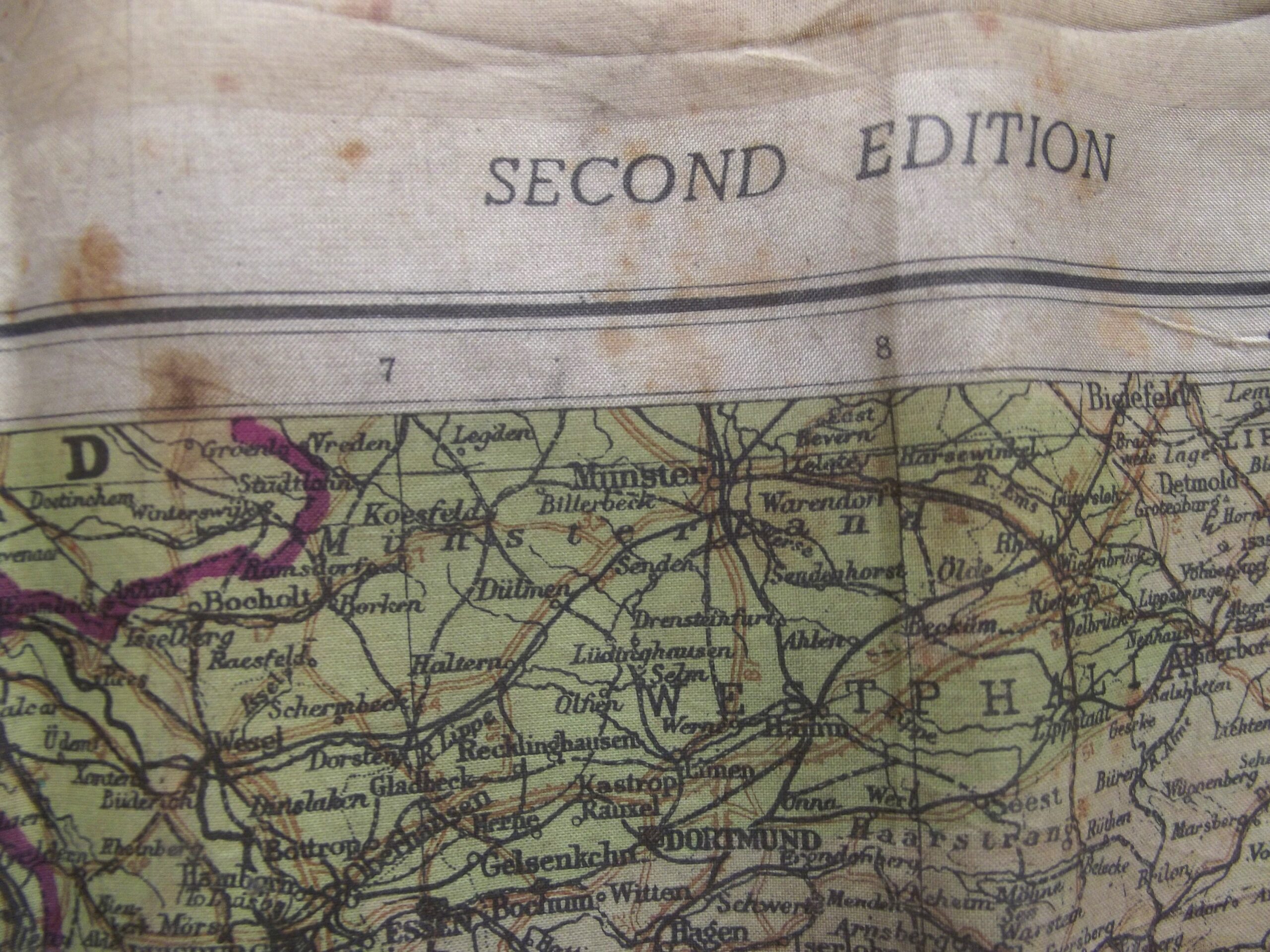 WW2 R.A.F , S.O.E , SPECIAL FORCES SILK ESCAPE MAP MARCH 1944