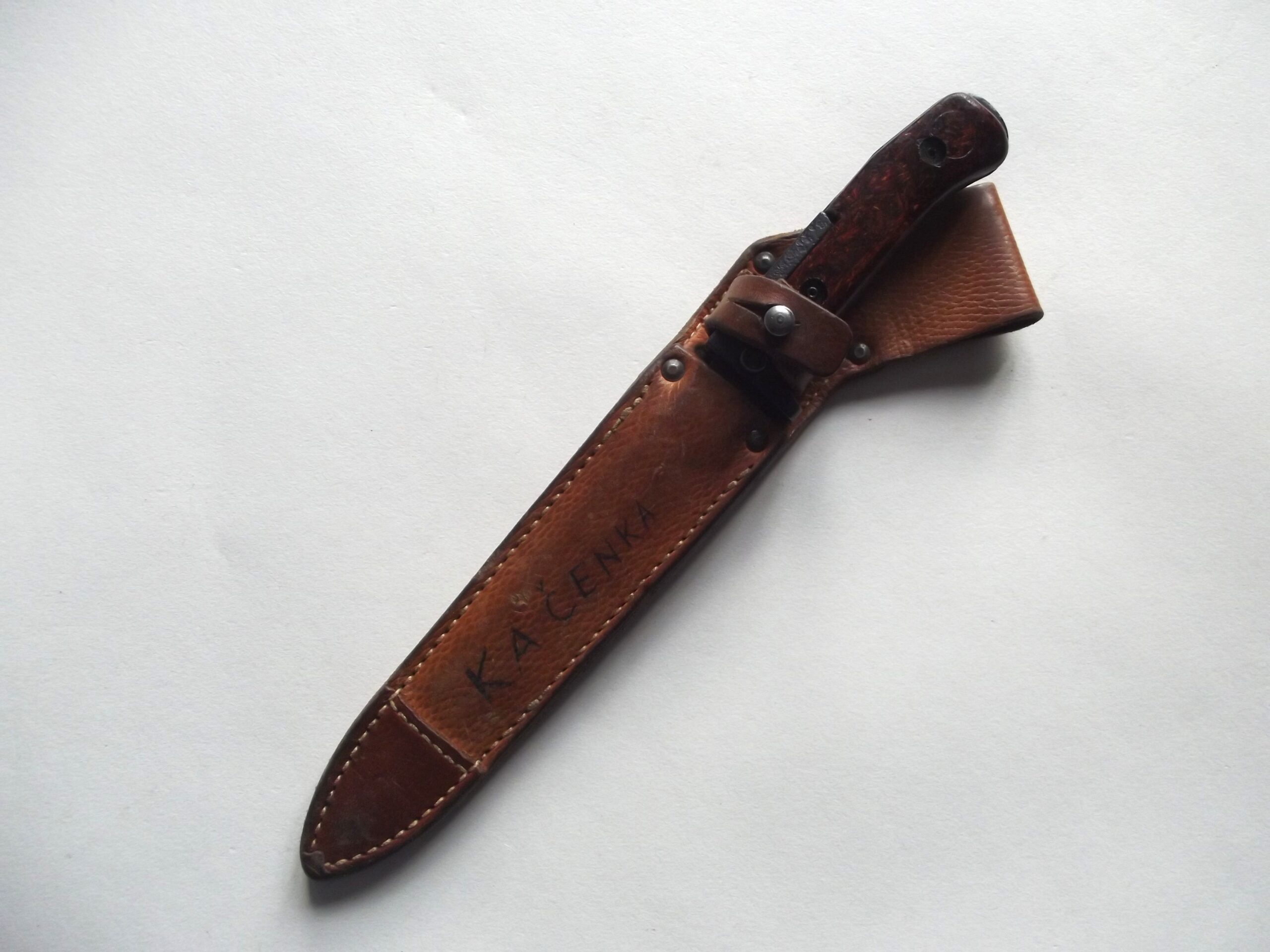CZECHOSLOVAKIAN V-58 BAYONET & LEATHER SCABBARD