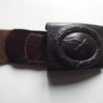 WW2 GERMAN LUFTWAFFE BELT BUCKLE & LEATHER TAB DATED 1940