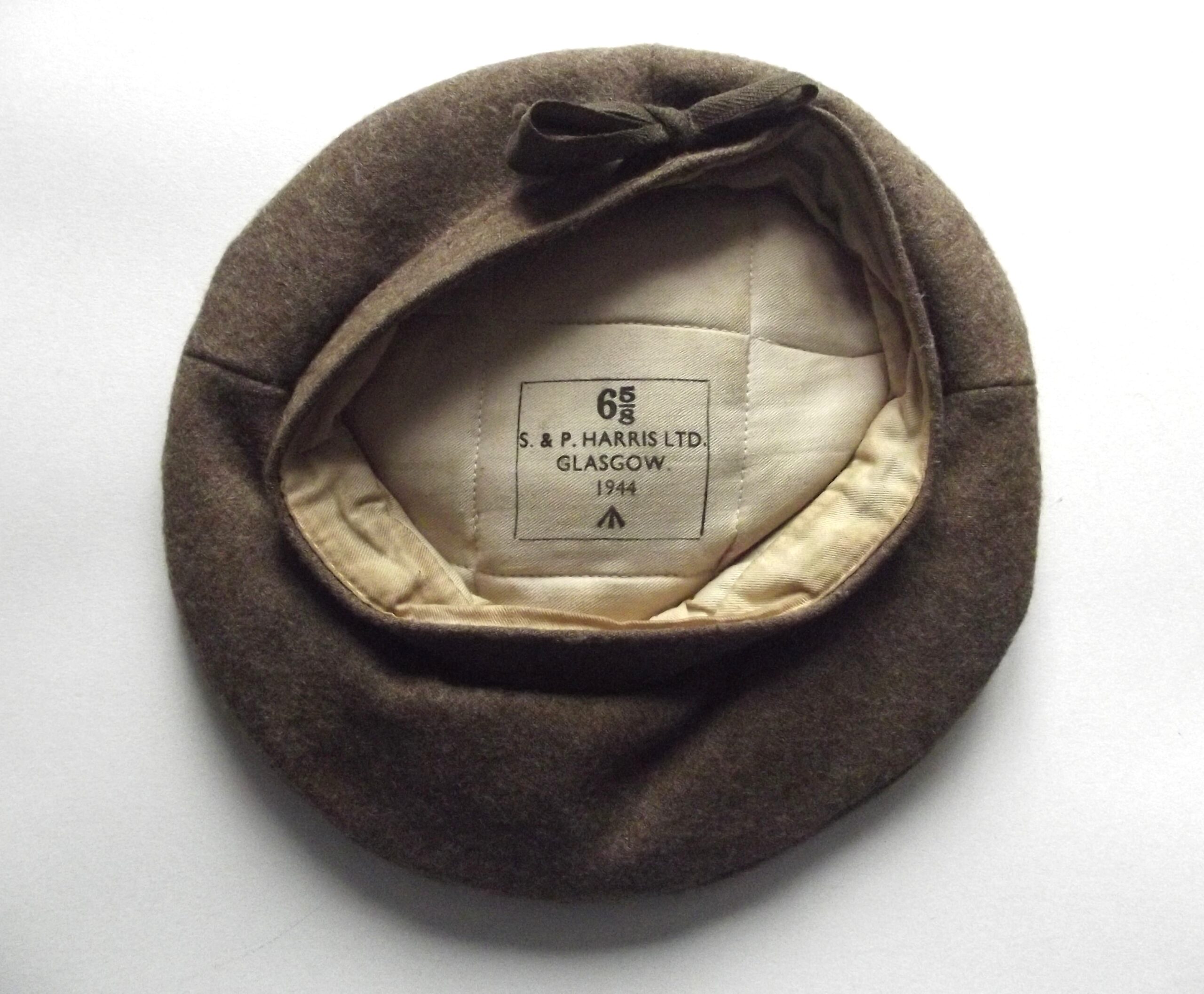 WW2 BRITISH ARMY TAM O SHANTER BERET DATED 1944