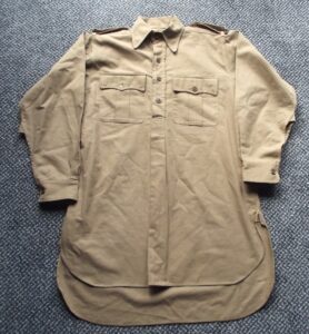 WW2 BRITISH ARMY KHAKI DRILL AERTEX SHIRT