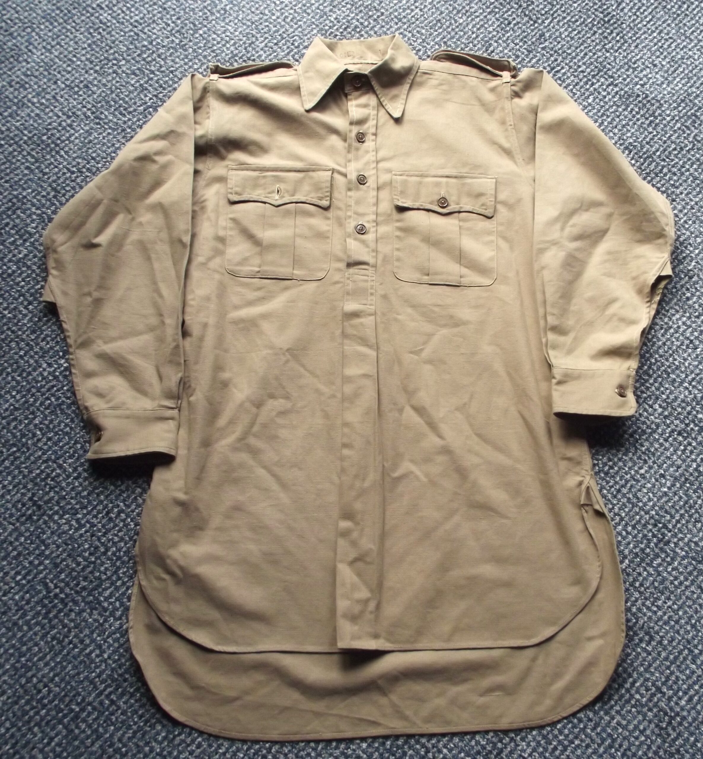 WW2 BRITISH ARMY KHAKI DRILL AERTEX SHIRT